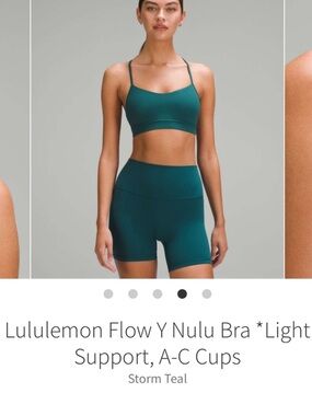 Lululemon Flow Y Bra Storm Teal Sz 4 A/C